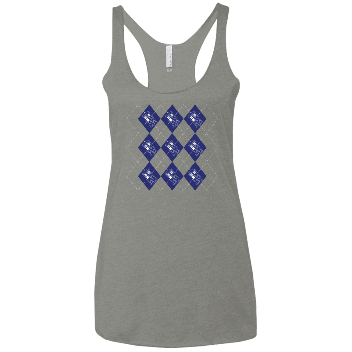 T-Shirts Venetian Grey / X-Small Argyle Tardis Women's Triblend Racerback Tank
