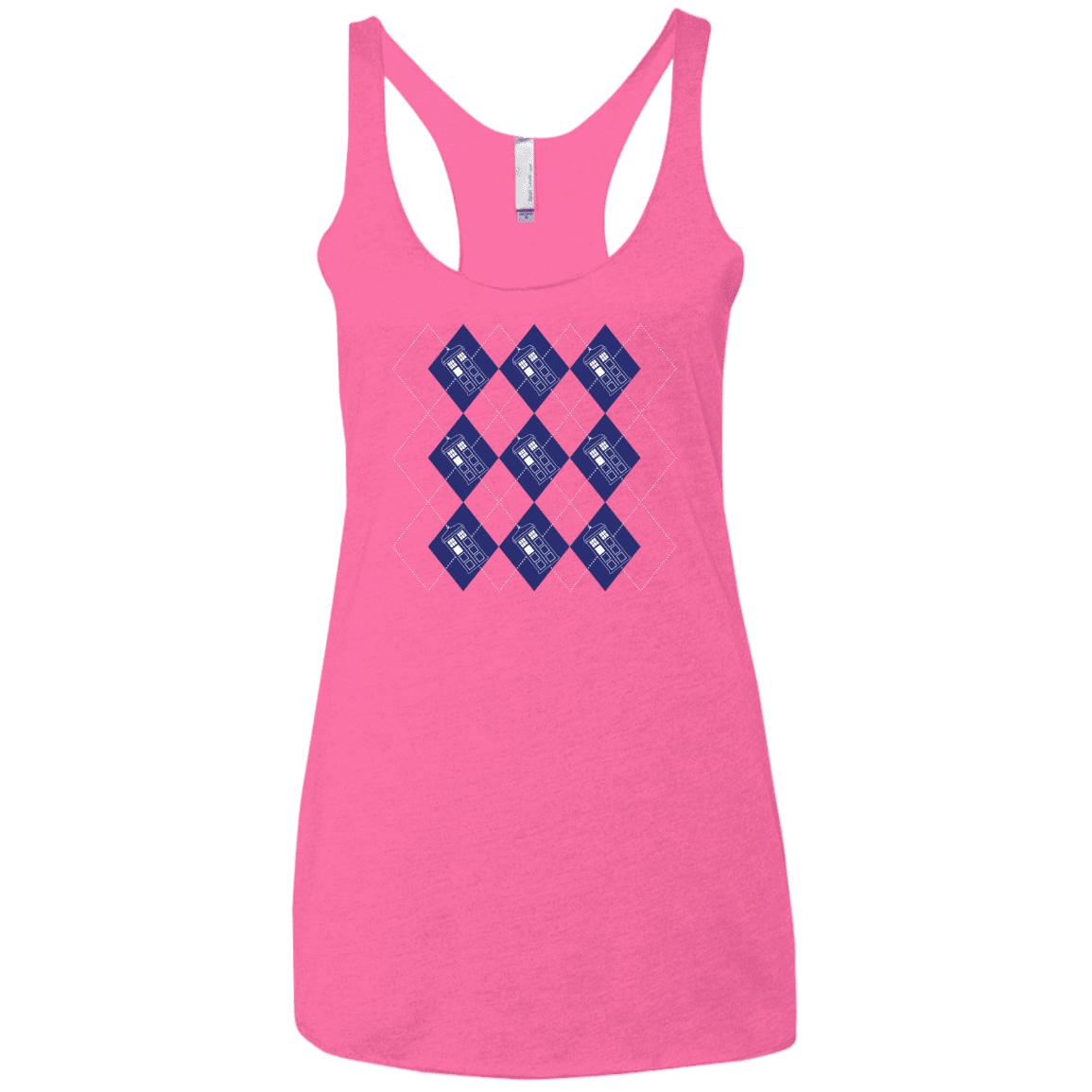 T-Shirts Vintage Pink / X-Small Argyle Tardis Women's Triblend Racerback Tank