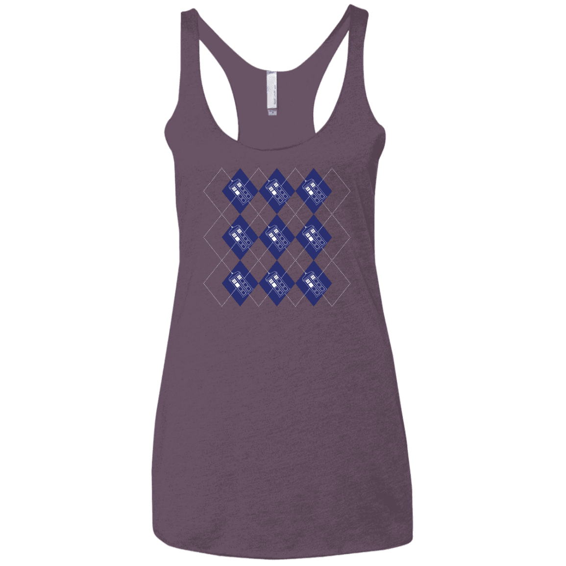 T-Shirts Vintage Purple / X-Small Argyle Tardis Women's Triblend Racerback Tank