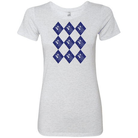 T-Shirts Heather White / S Argyle Tardis Women's Triblend T-Shirt
