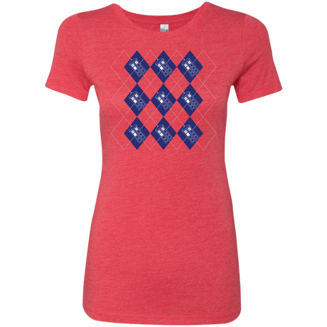 T-Shirts Vintage Red / S Argyle Tardis Women's Triblend T-Shirt