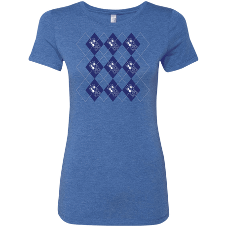 T-Shirts Vintage Royal / S Argyle Tardis Women's Triblend T-Shirt