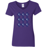 T-Shirts Purple / S Argyle Tardis Women's V-Neck T-Shirt