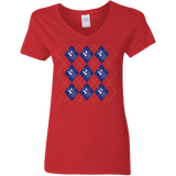 T-Shirts Red / S Argyle Tardis Women's V-Neck T-Shirt