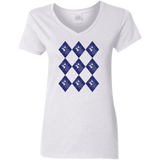 T-Shirts White / S Argyle Tardis Women's V-Neck T-Shirt