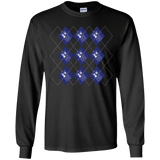 T-Shirts Black / YS Argyle Tardis Youth Long Sleeve T-Shirt