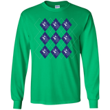 T-Shirts Irish Green / YS Argyle Tardis Youth Long Sleeve T-Shirt