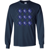 T-Shirts Navy / YS Argyle Tardis Youth Long Sleeve T-Shirt