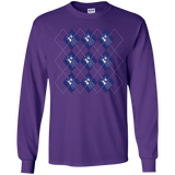 T-Shirts Purple / YS Argyle Tardis Youth Long Sleeve T-Shirt