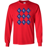 T-Shirts Red / YS Argyle Tardis Youth Long Sleeve T-Shirt