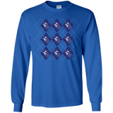 T-Shirts Royal / YS Argyle Tardis Youth Long Sleeve T-Shirt