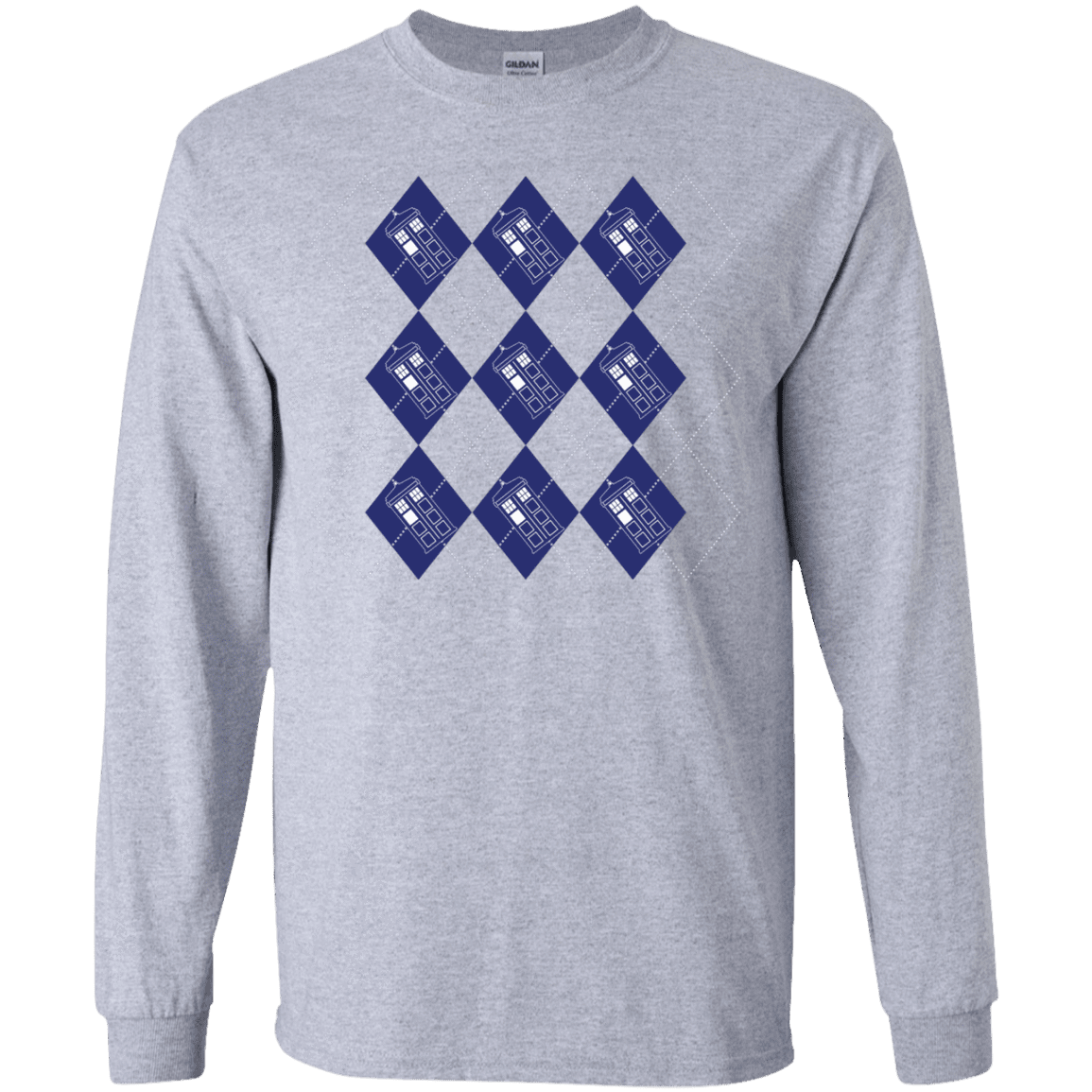 T-Shirts Sport Grey / YS Argyle Tardis Youth Long Sleeve T-Shirt