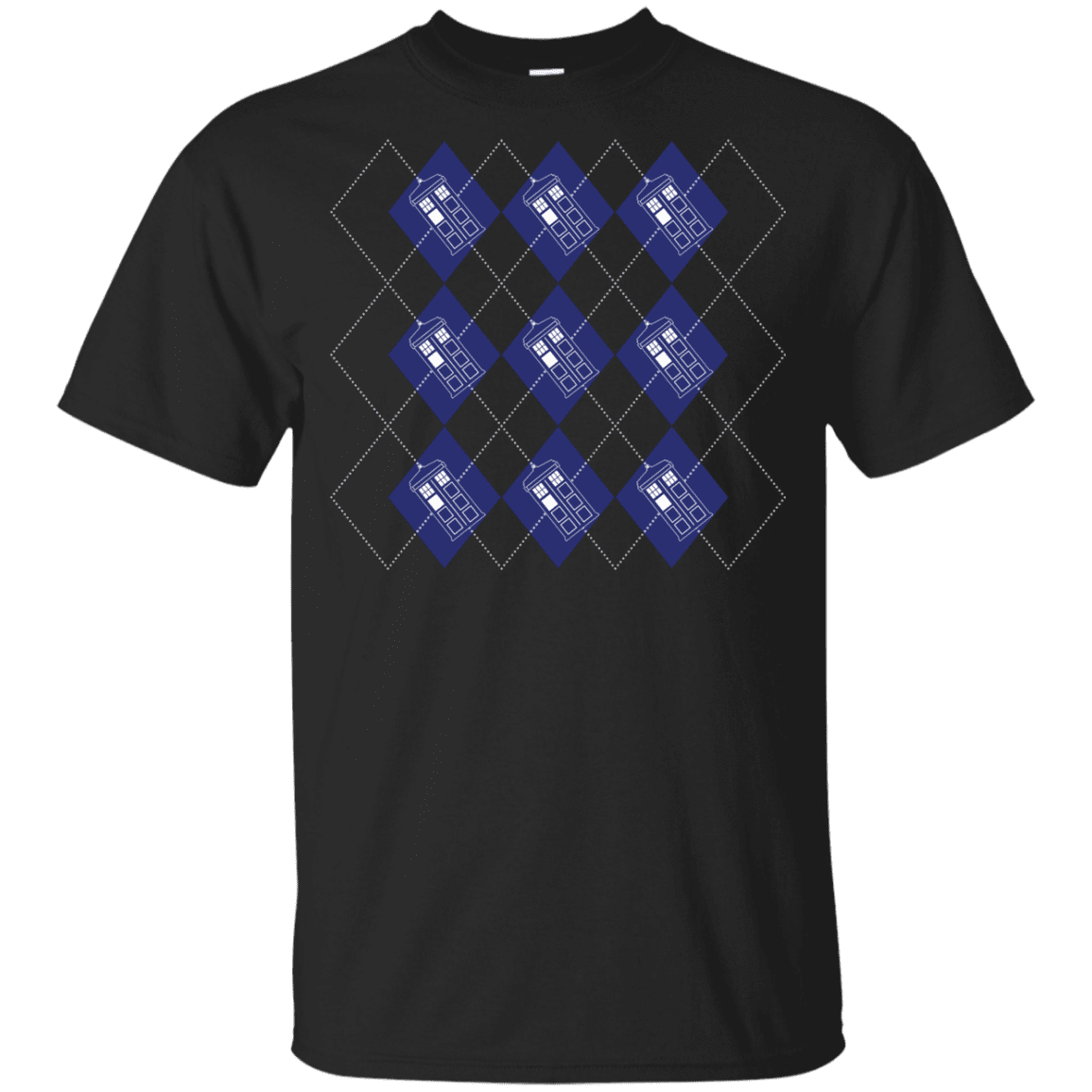 T-Shirts Black / YXS Argyle Tardis Youth T-Shirt