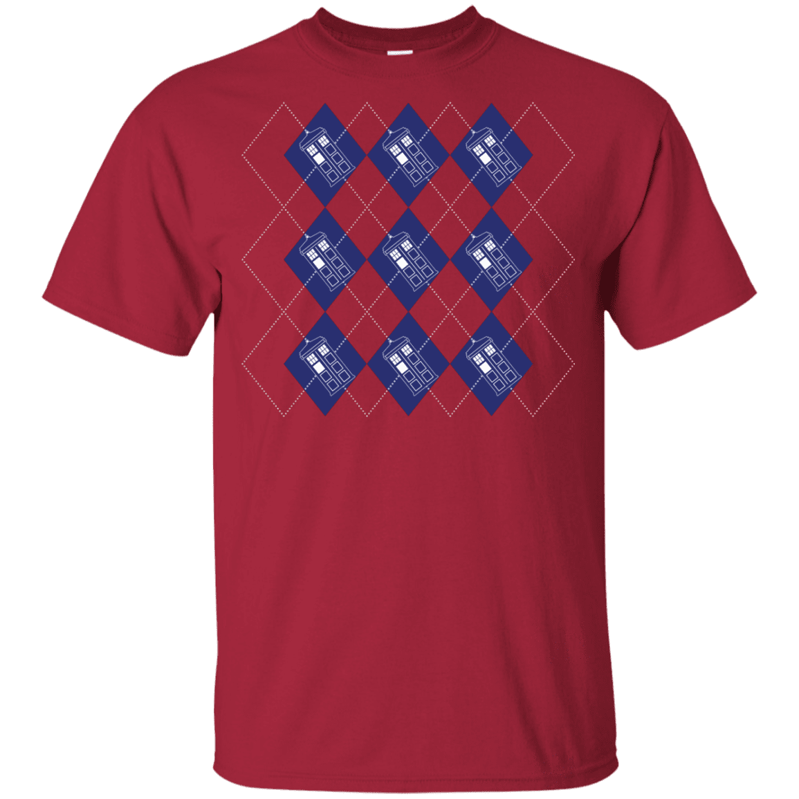 T-Shirts Cardinal / YXS Argyle Tardis Youth T-Shirt