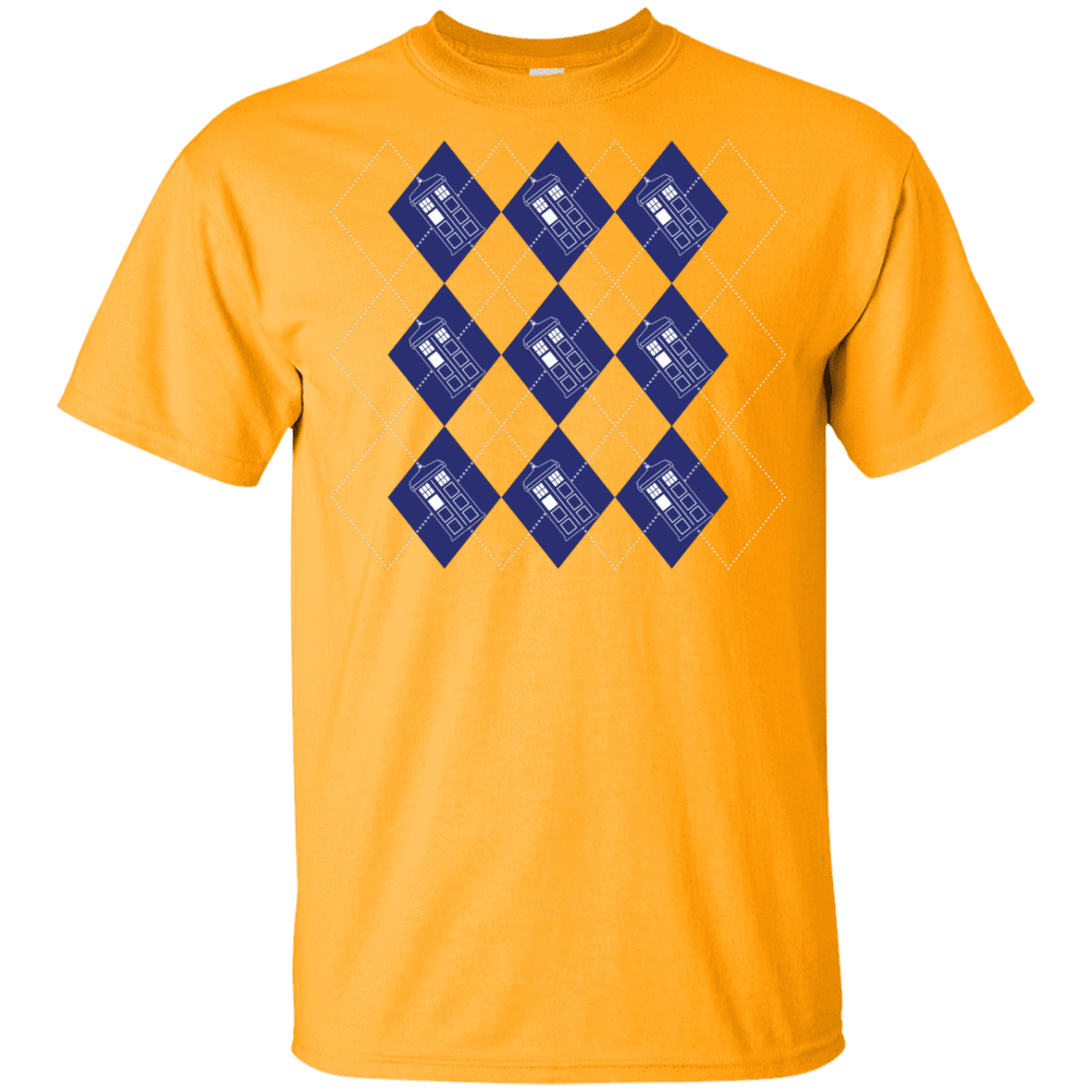 T-Shirts Gold / YXS Argyle Tardis Youth T-Shirt