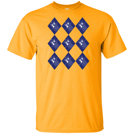 T-Shirts Gold / YXS Argyle Tardis Youth T-Shirt