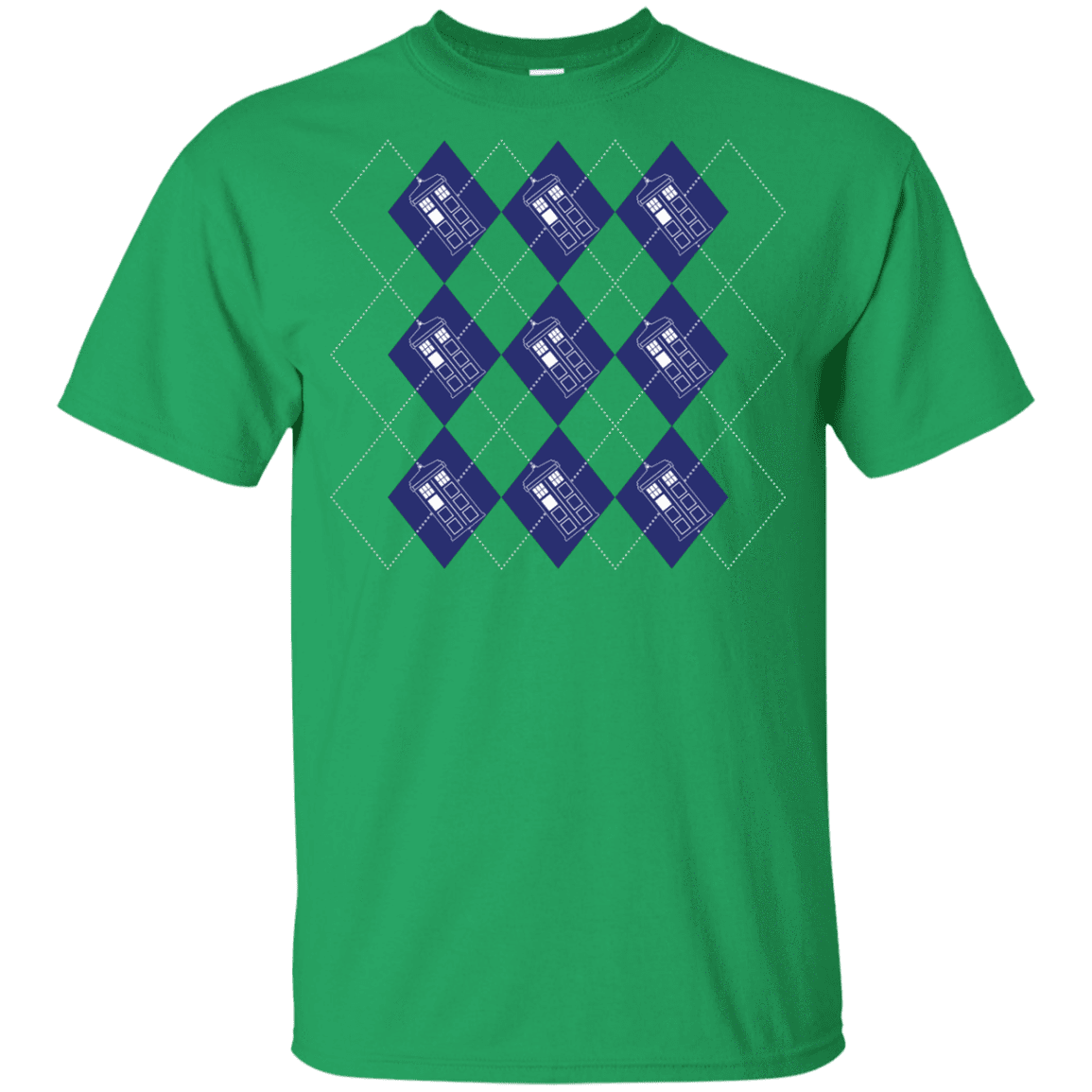 T-Shirts Irish Green / YXS Argyle Tardis Youth T-Shirt