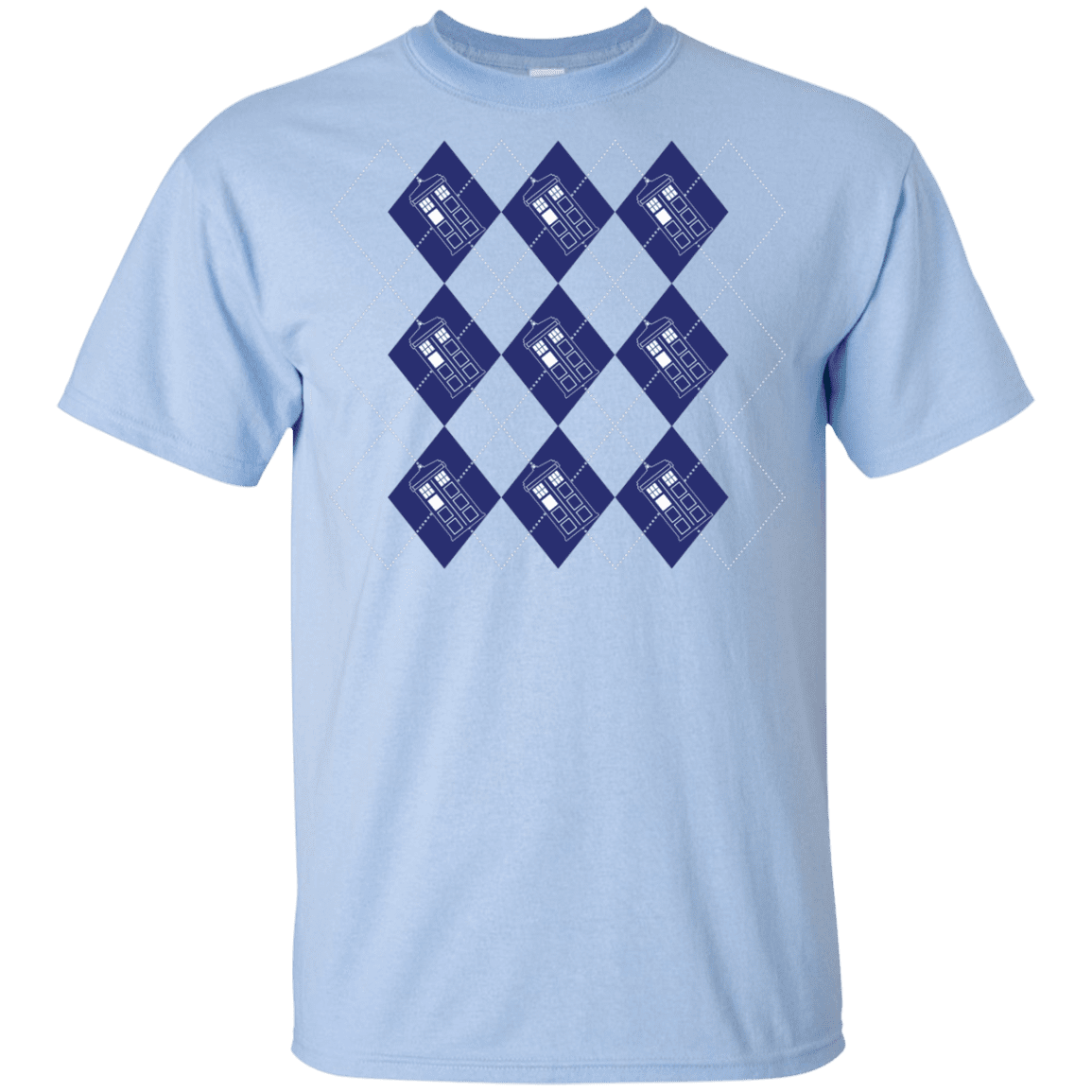 T-Shirts Light Blue / YXS Argyle Tardis Youth T-Shirt