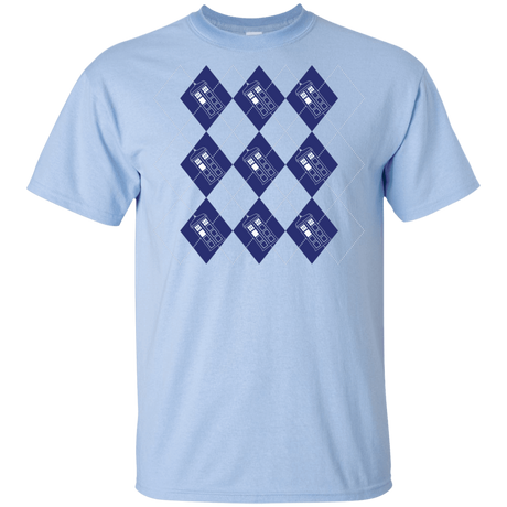 T-Shirts Light Blue / YXS Argyle Tardis Youth T-Shirt