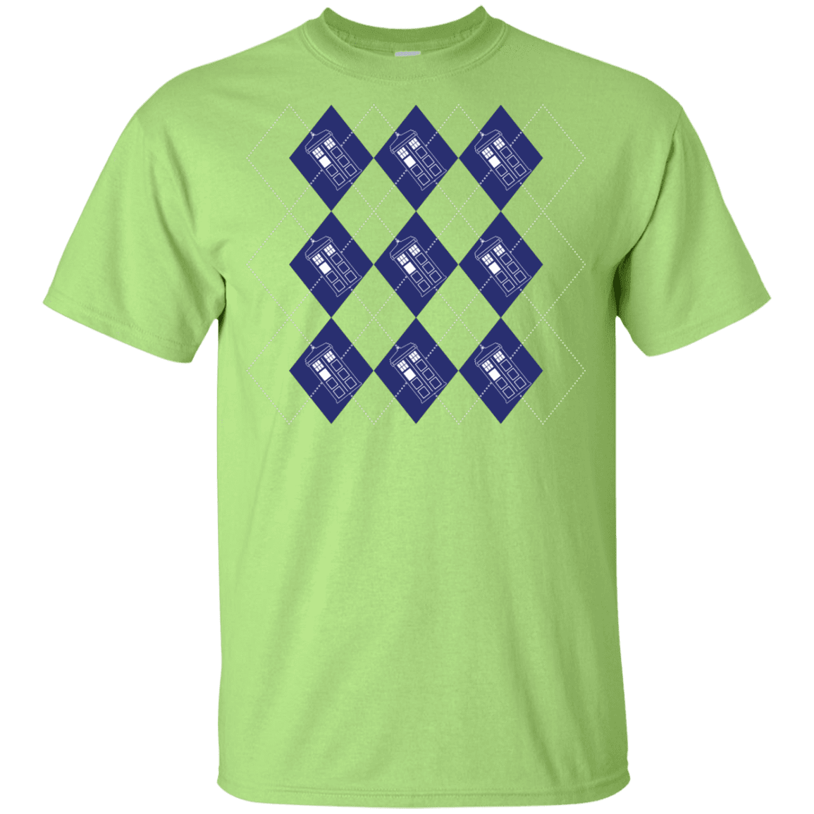 T-Shirts Mint Green / YXS Argyle Tardis Youth T-Shirt