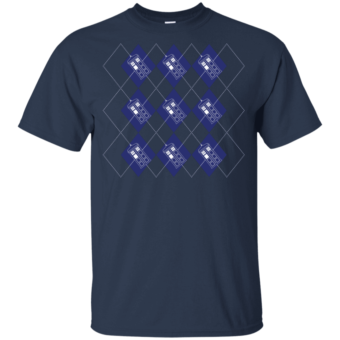 T-Shirts Navy / YXS Argyle Tardis Youth T-Shirt