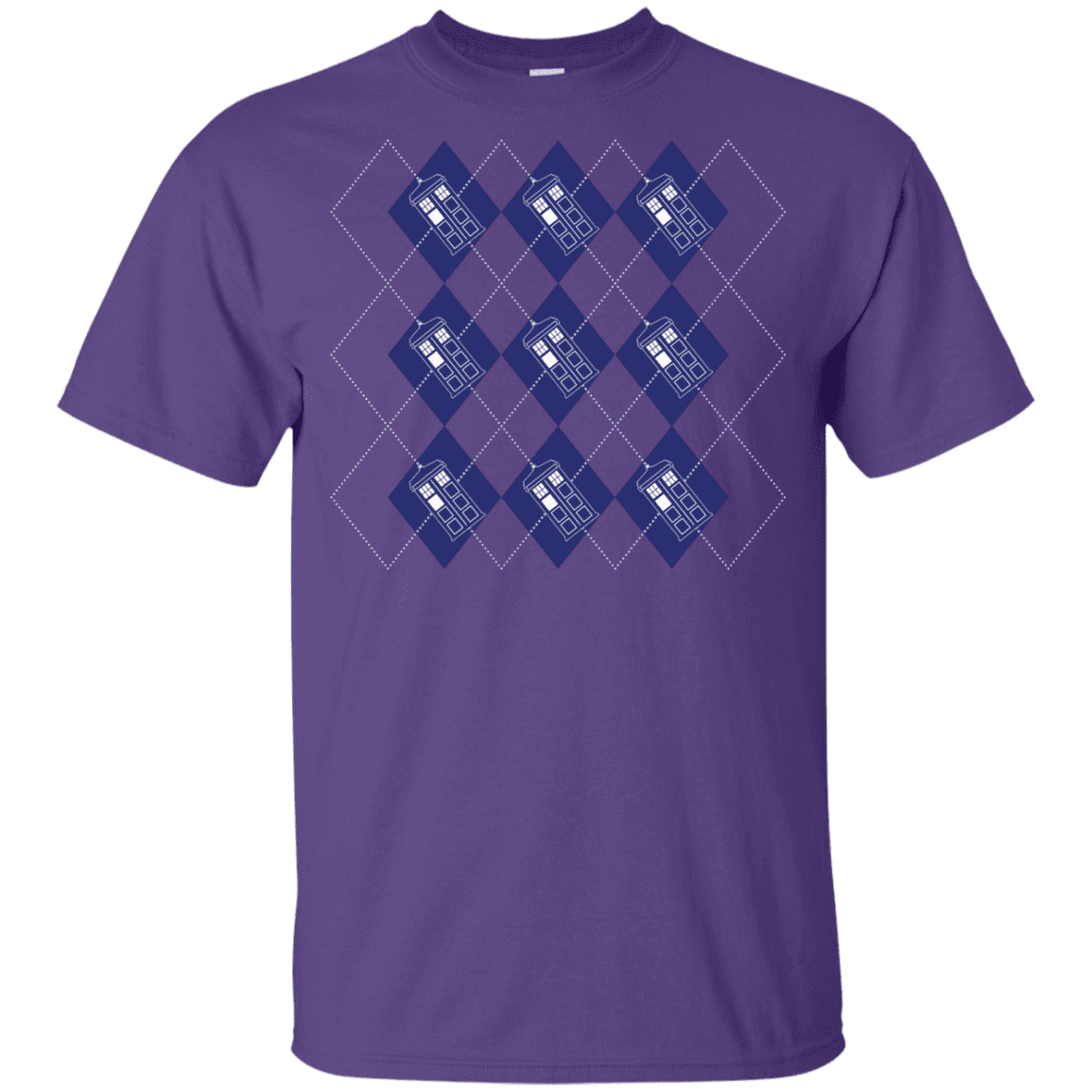 T-Shirts Purple / YXS Argyle Tardis Youth T-Shirt