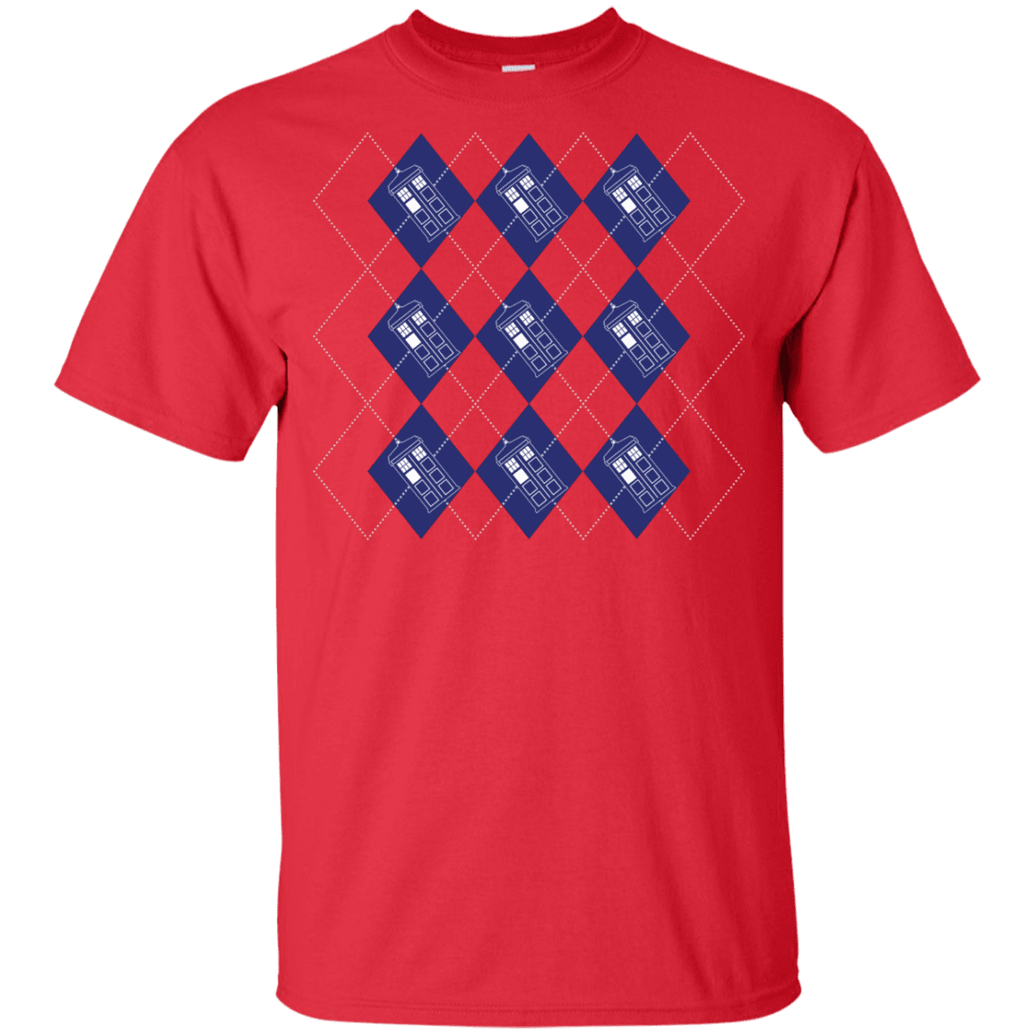 T-Shirts Red / YXS Argyle Tardis Youth T-Shirt