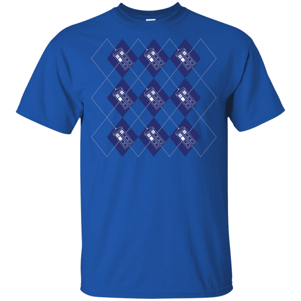 T-Shirts Royal / YXS Argyle Tardis Youth T-Shirt