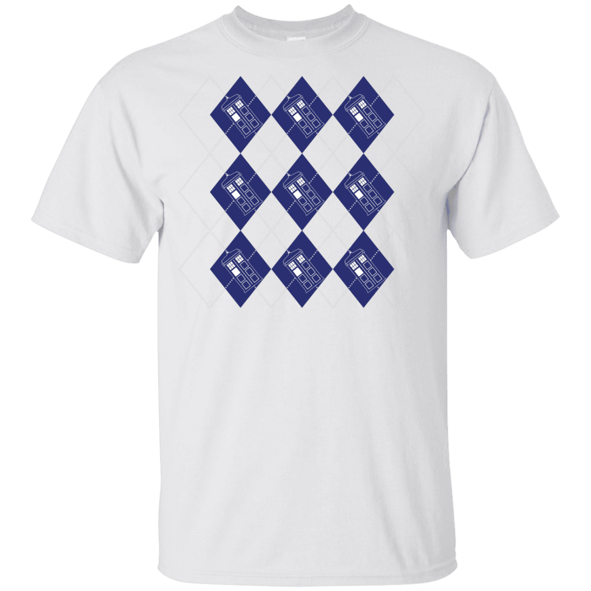 T-Shirts White / YXS Argyle Tardis Youth T-Shirt