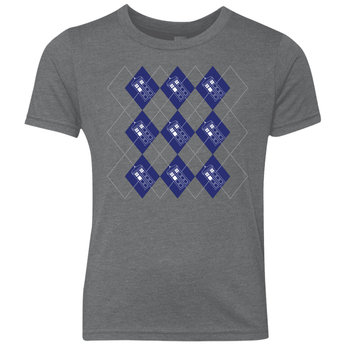 T-Shirts Premium Heather / YXS Argyle Tardis Youth Triblend T-Shirt