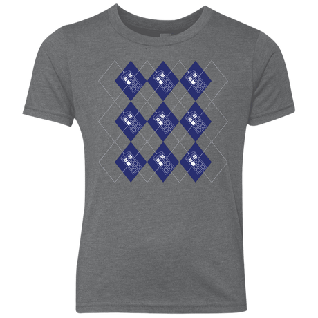 T-Shirts Premium Heather / YXS Argyle Tardis Youth Triblend T-Shirt