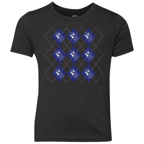T-Shirts Vintage Black / YXS Argyle Tardis Youth Triblend T-Shirt