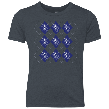 T-Shirts Vintage Navy / YXS Argyle Tardis Youth Triblend T-Shirt