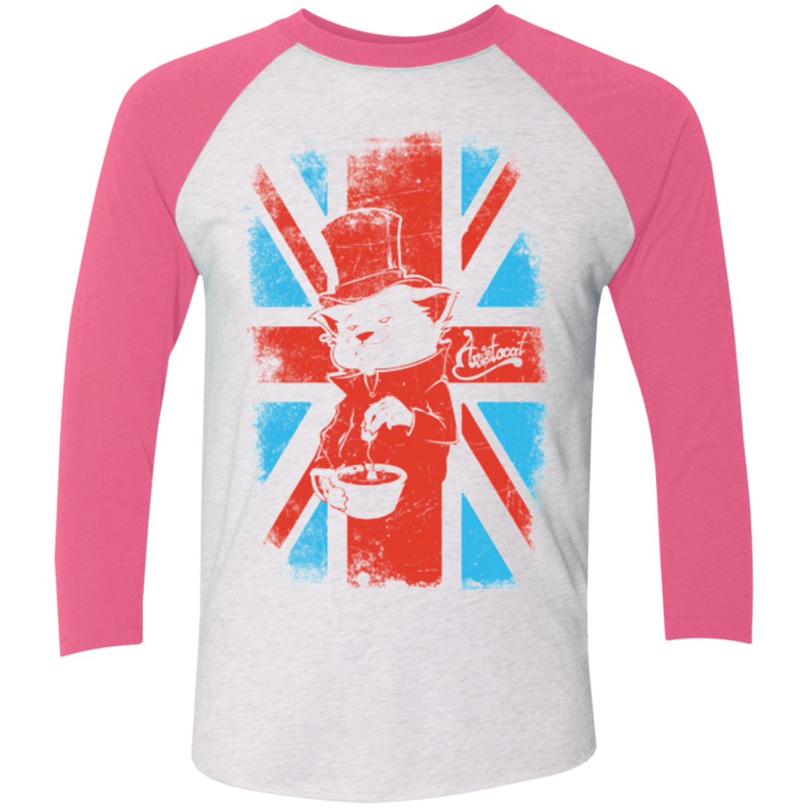 T-Shirts Heather White/Vintage Pink / X-Small Aristocat Triblend 3/4 Sleeve