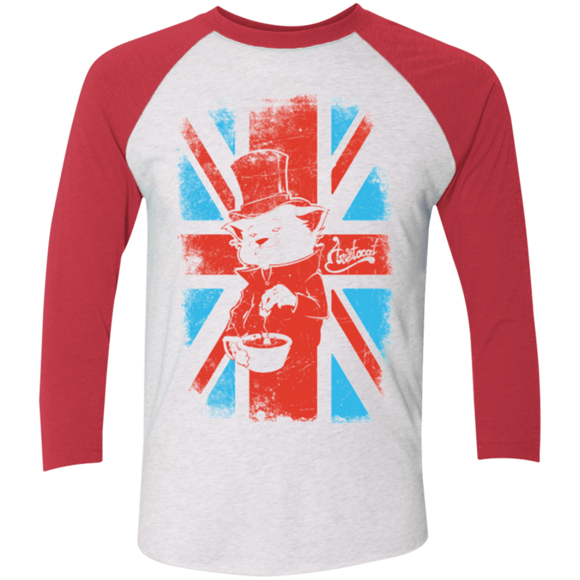 T-Shirts Heather White/Vintage Red / X-Small Aristocat Triblend 3/4 Sleeve