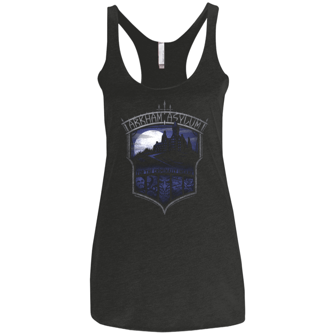 T-Shirts Vintage Black / X-Small Arkham Asylum Women's Triblend Racerback Tank