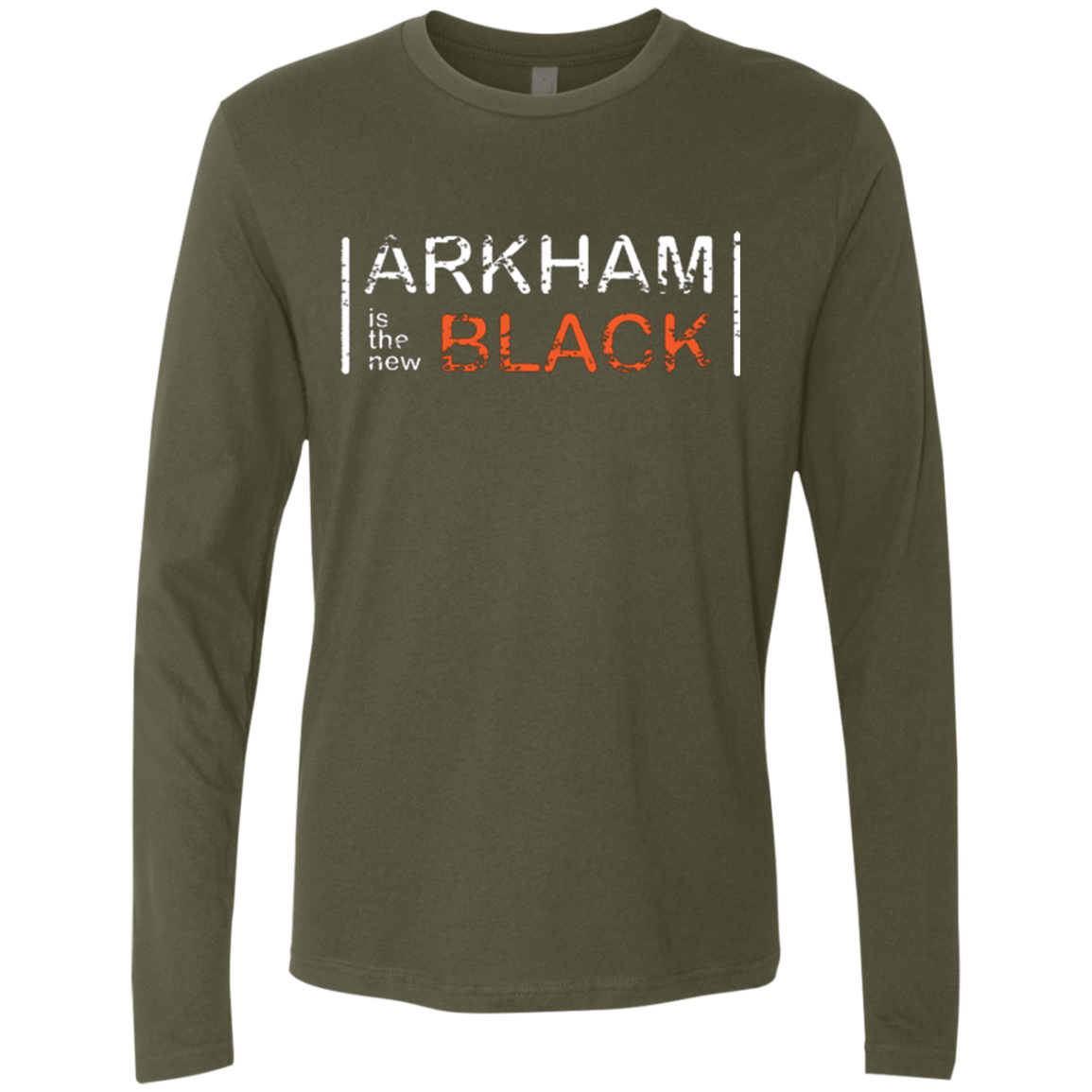 T-Shirts Military Green / Small Arkham Black Men's Premium Long Sleeve