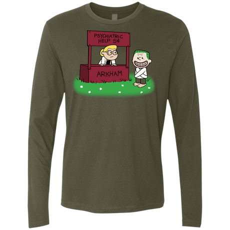 T-Shirts Military Green / Small Arkham Help Men's Premium Long Sleeve