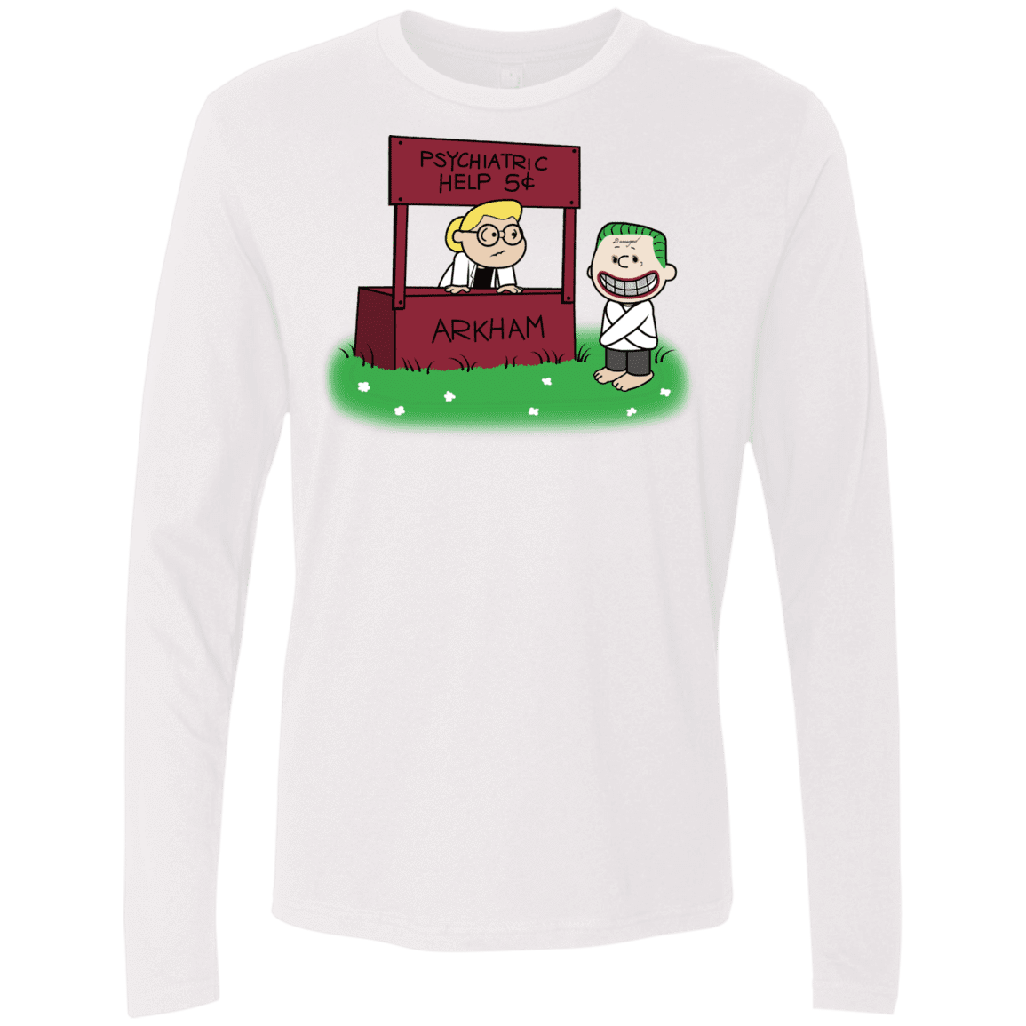 T-Shirts White / Small Arkham Help Men's Premium Long Sleeve