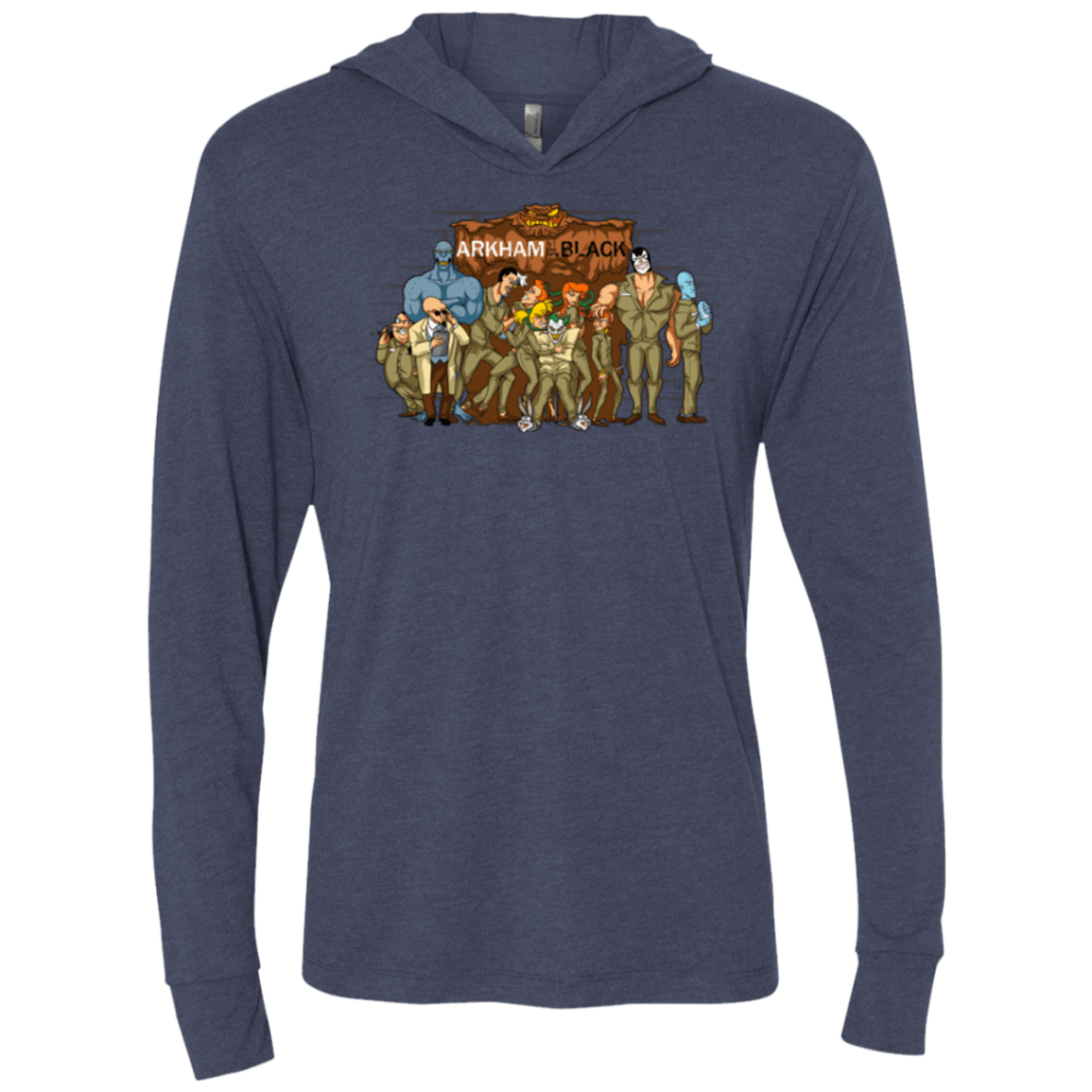 T-Shirts Vintage Navy / X-Small ARKHAM is the new Black Triblend Long Sleeve Hoodie Tee