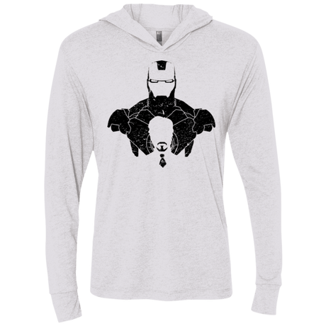 T-Shirts Heather White / X-Small ARMOR SHADOW Triblend Long Sleeve Hoodie Tee