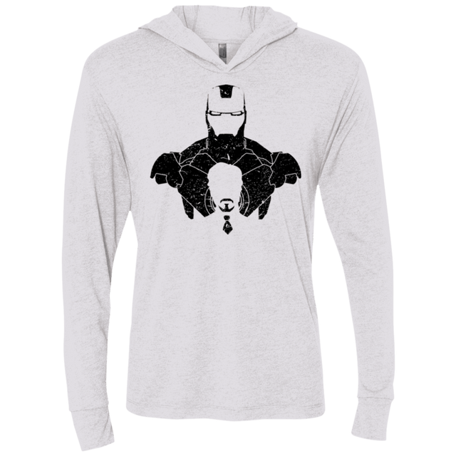 T-Shirts Heather White / X-Small ARMOR SHADOW Triblend Long Sleeve Hoodie Tee