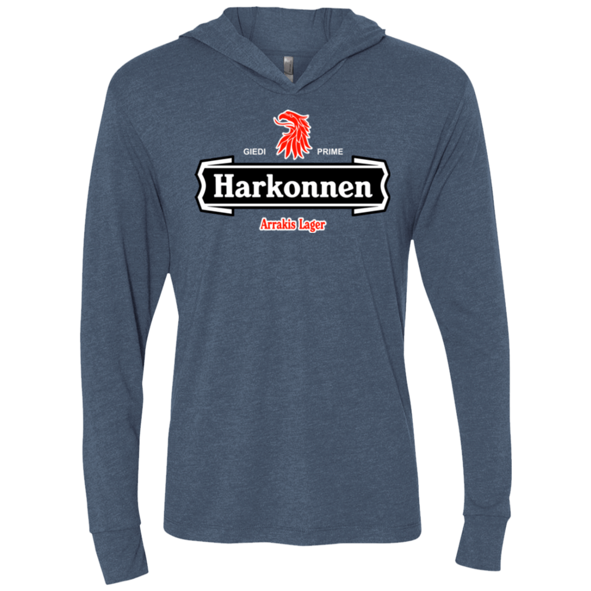 T-Shirts Indigo / X-Small Arrakis lager Triblend Long Sleeve Hoodie Tee