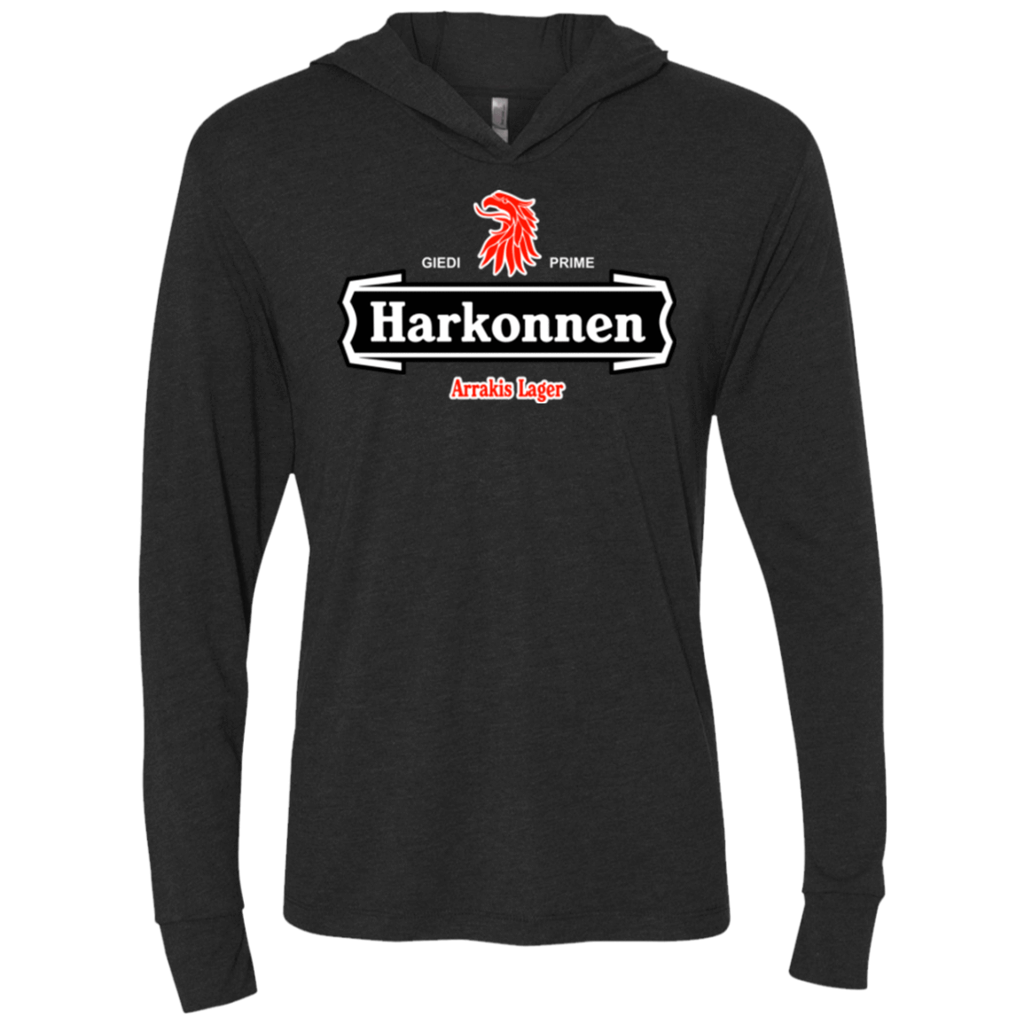 T-Shirts Vintage Black / X-Small Arrakis lager Triblend Long Sleeve Hoodie Tee