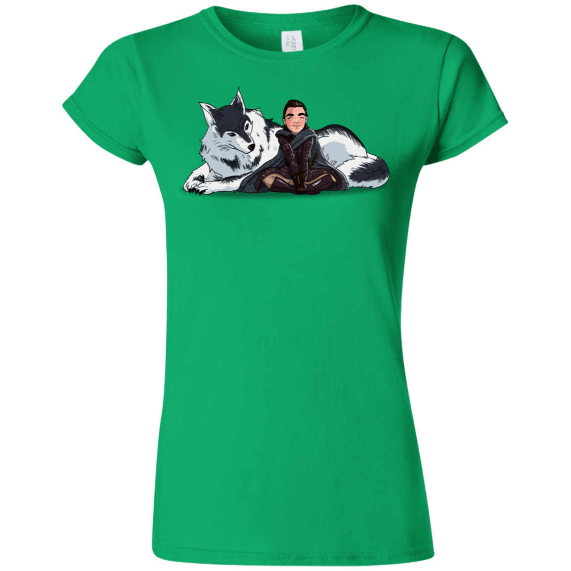 T-Shirts Irish Green / S Arya and Nymeria Junior Slimmer-Fit T-Shirt