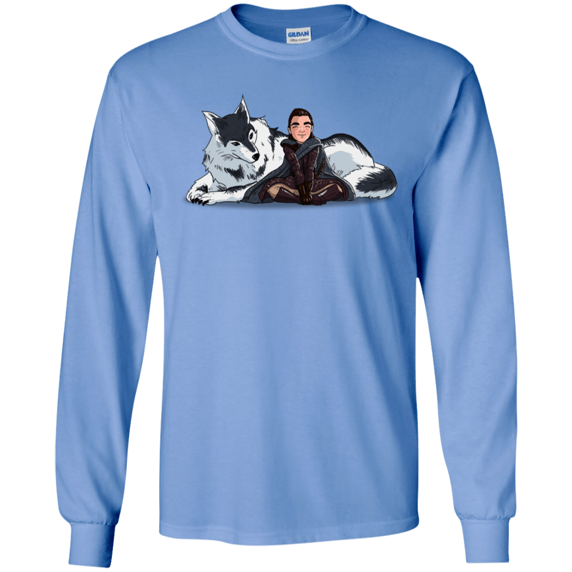 T-Shirts Carolina Blue / S Arya and Nymeria Men's Long Sleeve T-Shirt