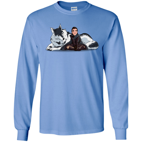 T-Shirts Carolina Blue / S Arya and Nymeria Men's Long Sleeve T-Shirt