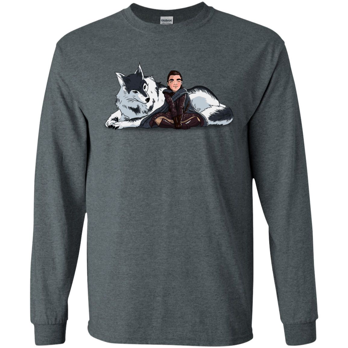 T-Shirts Dark Heather / S Arya and Nymeria Men's Long Sleeve T-Shirt