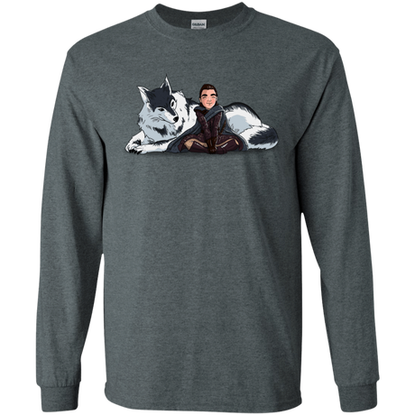 T-Shirts Dark Heather / S Arya and Nymeria Men's Long Sleeve T-Shirt