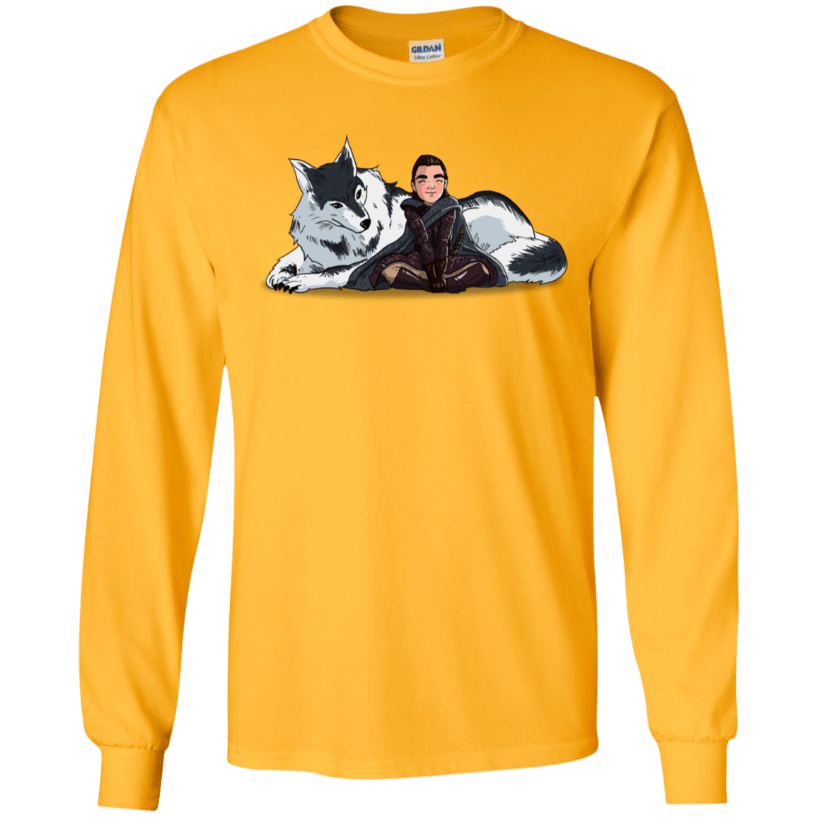 T-Shirts Gold / S Arya and Nymeria Men's Long Sleeve T-Shirt